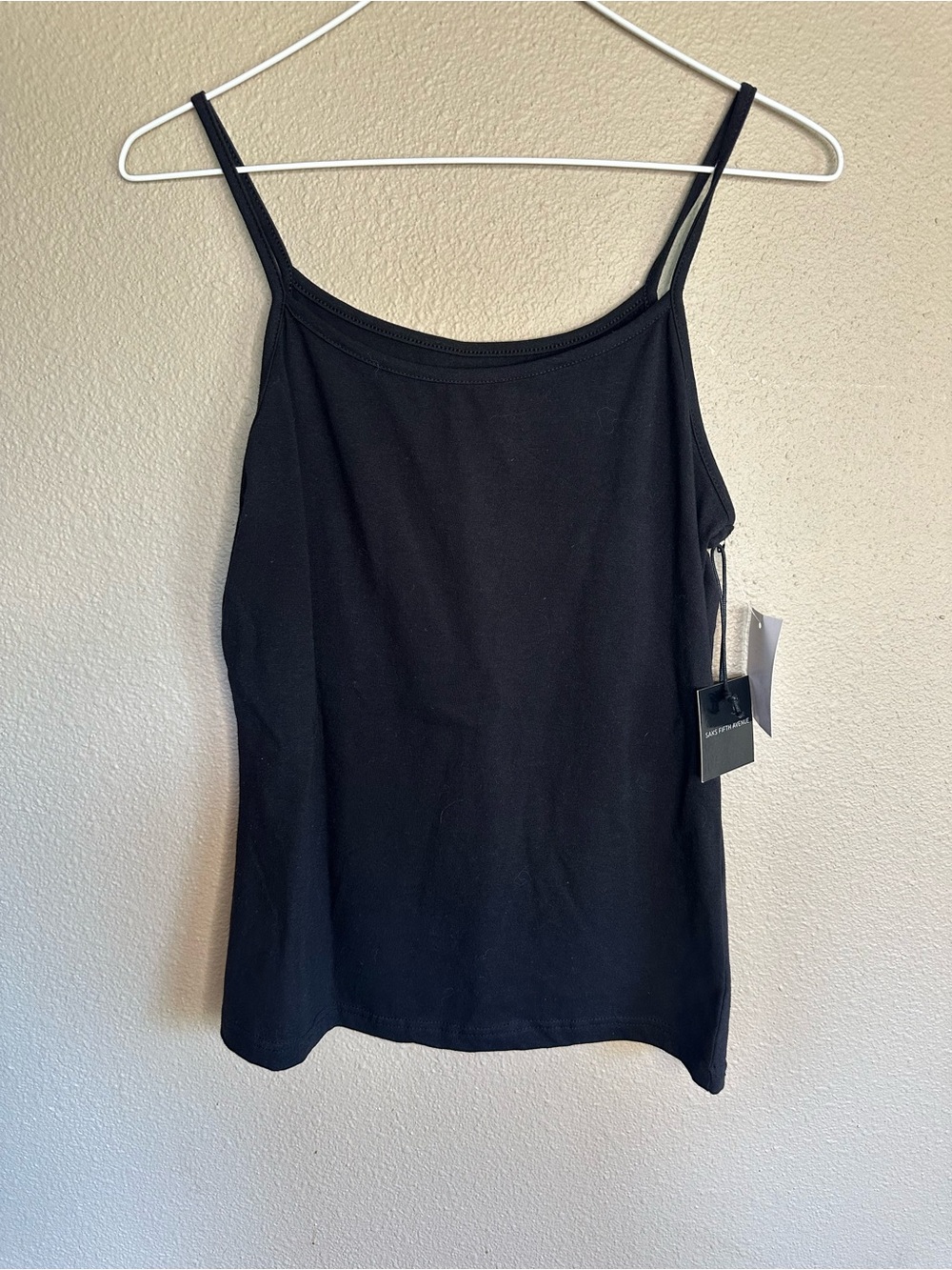 Saks Fifth Avenue Black Women's Spaghetti Strap Tank Top